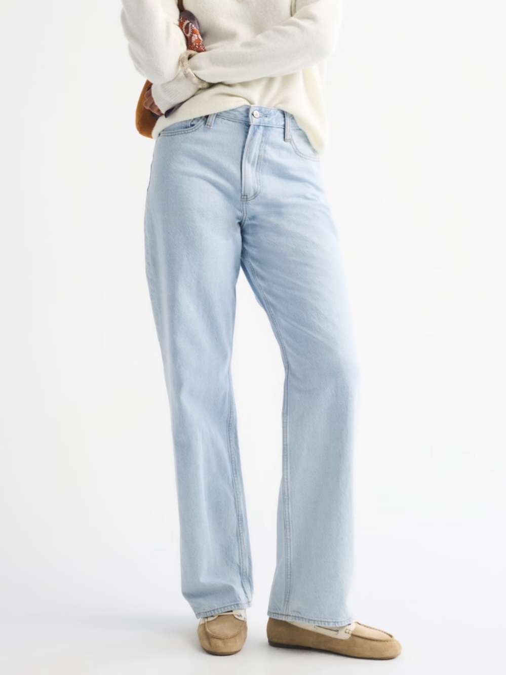 Abercrombie & Fitch Light Blue The Loose High Rise Jeans Sz 31/12 Retro Y2K